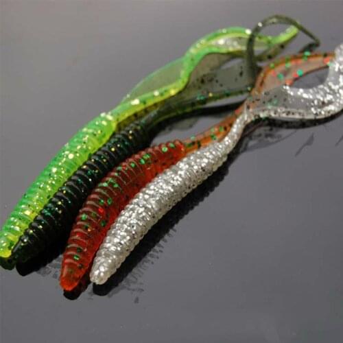 Whitmania Imitation Soft Bait Fishing Lure 14cm/7g 10cm/2.3g Long Tail Polychromatic Freshwater Seawater Maggot Plastic Lure