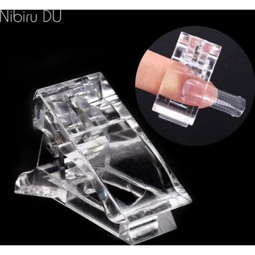 Nail Tips Clips Transparent Acrylic Nail Extension Builder Fixed Clamps Finger Building Poly Nail Gel Nail Art Manicure Tools