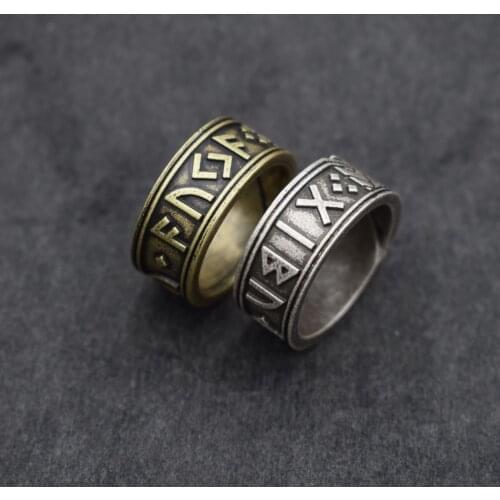 Rune Ring Norse Runes And Meaning Viking Solid Pagan Runic Sanlan Jewelry