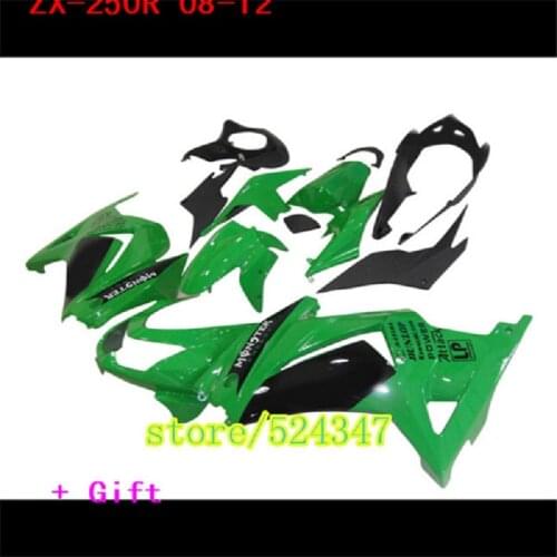 Upgrade Injection fairing kits for KAWASAKI Ninja 250 2008-2014 ZX 250R ABS green black motorcycle fairings EX250 08-14 body