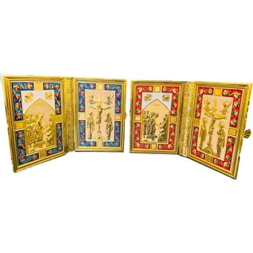 19CM*13CM*2.5CM Cover Gospel Holy Book Metallic Κάλυμμα Ιερού Ευαγγελίου Gold Planting With Colour High Qulity Book Cover