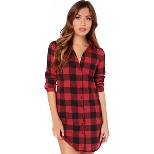 Hot sale fashion design plaid camisa blouse casual long sleeve button closure chemise girls shirt