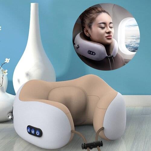 Electric Neck Massager U Shaped Pillow Multifunctional Portable Shoulder Cervical Massager Travel Home Car Relax Massage Pillow