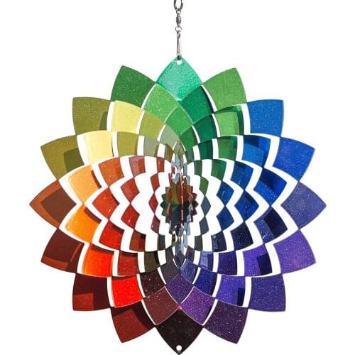 3D Stainless Steel Metal Butterfly Geometric Pattern Wind Chime-Hanging Wind Spinner Terrace Garden Fashionable Ornament