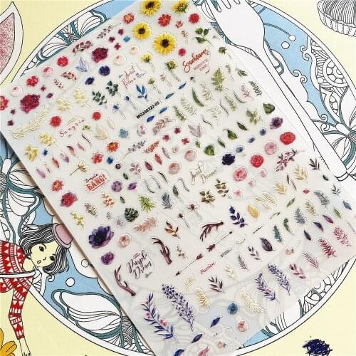 MG200322-02 MG200322-03 Leaf 3D Back glue Nail Art Stickers Decals Sliders Nail ornament decoration