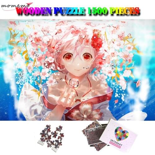 MOMEMO Underwater Girls Jigsaw Puzzle 1500 Pieces Anime Wooden Puzzle Toys Adults Kids Teens 1500 Piece Difficult Puzzles Toys