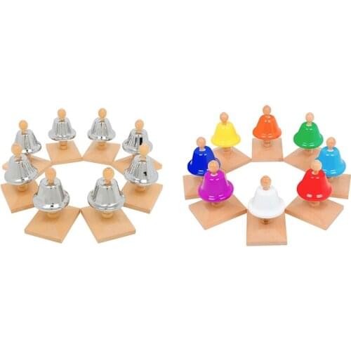 Desk Bells Hand Bells 8 Notes Music Bells Percussion Instrument Musical Teaching