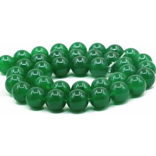 Natural Dyed Stone Chalcedony Jades Stones Brilliant Round Loose Beads 4mm 6mm 8mm 10mm 12mm Jewery Making 15inch M417