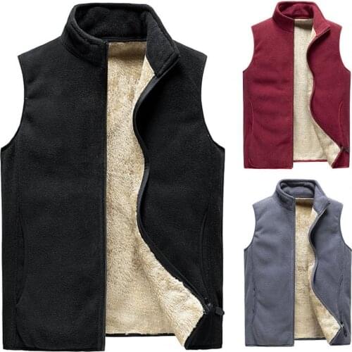 Fall Waistcoat Skin-friendly Cotton-Padded Inseam Cardigan Men Vest