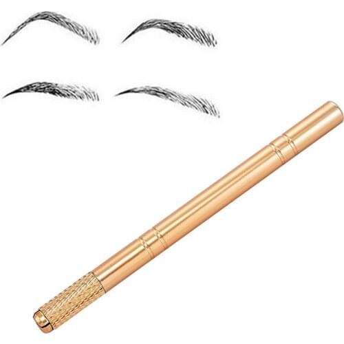 Professional Golden Microblading Pen Tattoo Machine 3D Machine For Permanent Makeup Eyebrow Tattoo Manual Pen Without Needles