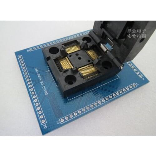 QFP80 TQFP80 IC51-0804-808-14 0.5MM pinch 14X14MM Burn-in Socket gold plating IC testing seat Test Socket test bench