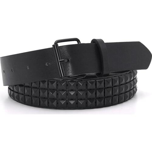 Pyramid Fashion Rivet Belt Men&Womens Studded Belt Punk Rock With Pin Buckle Drop Shipping Black 2021 New
