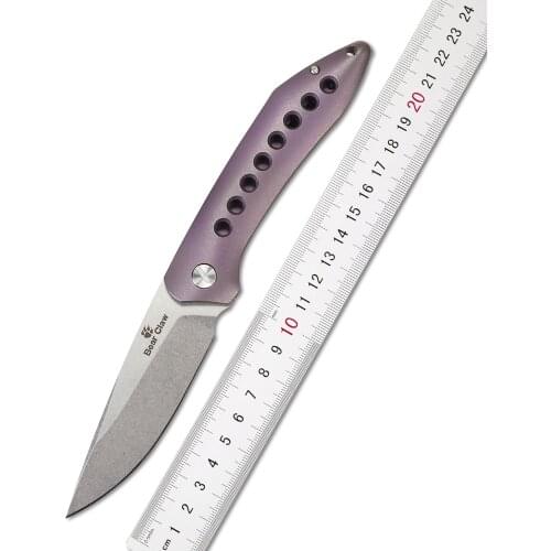 Bear Claw Flying Shark Folding Fruit Knife S35VN Blade Titanium Alloy Handle Outdoor Camping Hunting Survival Pocket EDC Tool