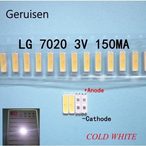 FOR LG Innotek LED LED Backlight Middle Power LED 0.5W 7020 3V Cool white 60PCS LCD Backlight for TV TV Applic LEWWS72R24GZ00