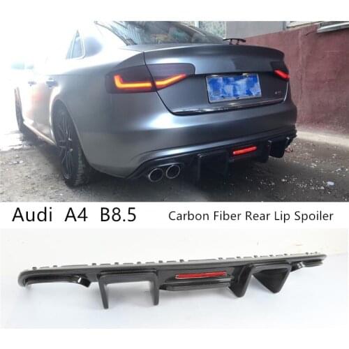 For Audi A4 B8.5 2013 2014 2015 2016 Carbon Fiber Rear Lip Spoiler Bumper Diffuser Car Accessories