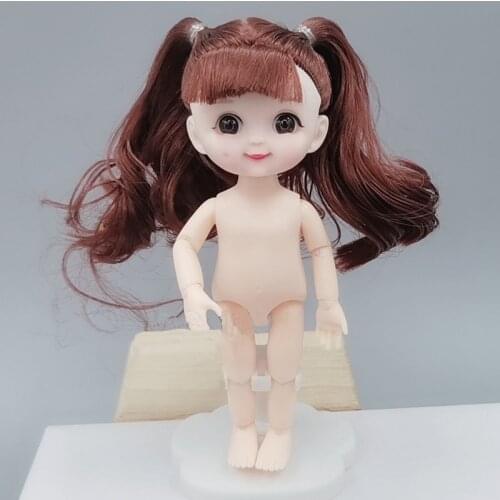 16cm BJD Doll with Smiling Expression DIY Baby Doll Princess Doll Nude Body Toys for Children Girls