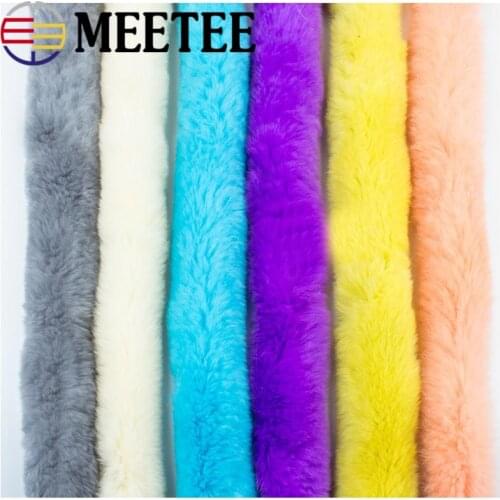 2Meters Meetee 6cm Artificial Rabbit Fur Ribbon Trim Tapes DIY Handmade Down Jacket Decor Sewing Bags Clothing Accessories Craft