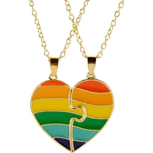 2 pcs/set Friends Necklace For Women Honey Love Couple Pendant Necklace Friendship Jewelry