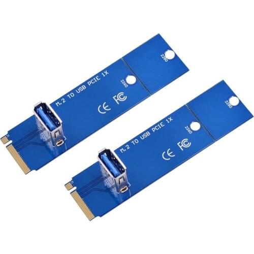 2PCS M.2 NGFF to PCI-E X16 USB3.0 Riser Card Graphics Card Adapter for Bitcoin BTC Mining Converter Card