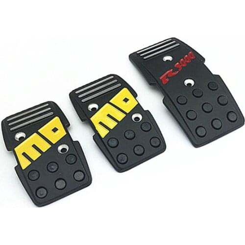 3Pcs Black Racing Non-Slip Metal Manual Car Brake Clutch Accelerate Pedals