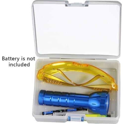 Auto Car R134A R12 Air Conditioning AC System Leak Test Detector Kit 28 LED UV Flashlight Protective Glasses UV Dye wonderful