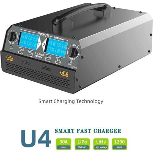 EV-PEAK Yonghang U4 Dual-channel Lithium Battery Charger 20A 1200W Balance Charger for HM Agriculture Plant Protection Aircraft