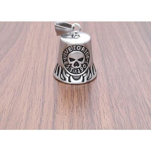 Free Shipping Top Live To Ride Skull Tinkle Bell Pendant Stainless Steel Motorcycle Biker New Arrival Jingle Bell Pendant