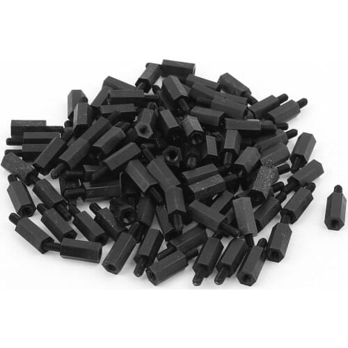 BMBY-100pcs M3 12mm+6mm Nylon Spacer Hex Stand-Off Pillar for Motherboard