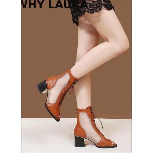 New female fish toe heels peep-toe mother shoes Mother boots high heel sandals boots women classic shoes
