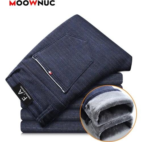 Long Pants 2020 Winter Keep Warm Slim Fashion Mens Trousers Thermal Pencil Pants Casual Hombre Business Male MOOWNUC Masculino