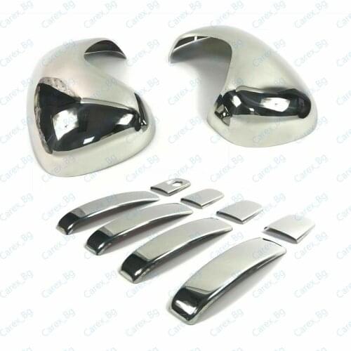 For Vauxhall Opel Vivaro 2004-2015 Chrome Mirror Cover & Door Handle 4 Door S.Steel