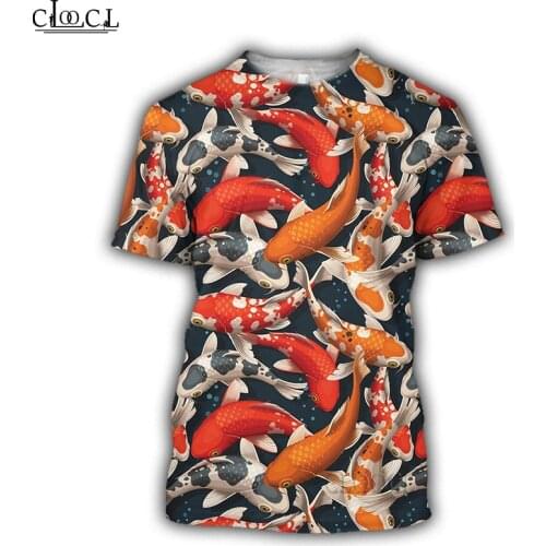 HX Newest Popular Mens Women T-Shirt 3D Printed Koi Fish Fashion Harajuku Short Sleeve Casual Tops T Shirt Drop Shipping