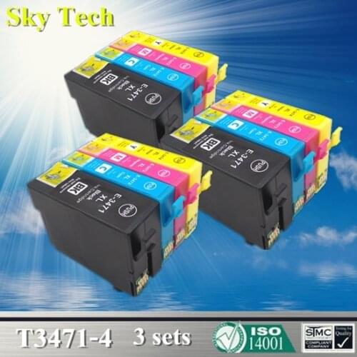 Quality Compatible Ink Cartridge For 34XL T3471 - T3474 , For Epson WorkForce Pro WF-3720DWF / 3725DWF