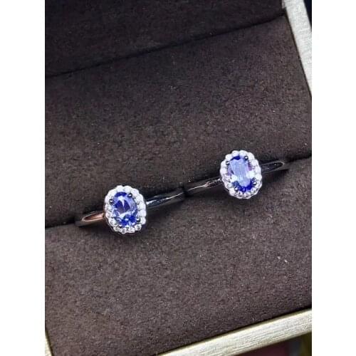 Natural And Real Tanzanite luxury ring ring Free shipping gemstone 925 sterling silver Fine jewelry