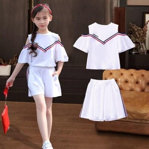 Summer Girls' Suits, Big Kids, Korean Sports, Childrens Casual Wear, Two-Piece Summer Tide Clothes, Baby Girl Clothes
