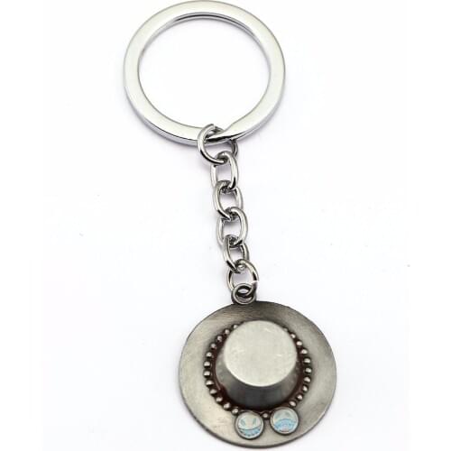 Mengtuyi Jewelry Keychain Hat Shaped Pendant One Piece Fire Fighting Hat Keychain With Smile Face