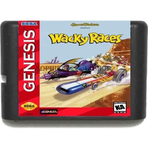 Wacky Races 16 bit MD Game Card For Sega 16bit Game Player