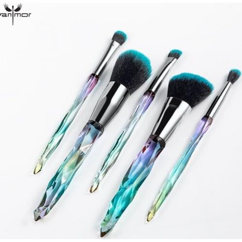 Anmor 5Pcs Makeup Brushes Make Up Set powder Foundation Eyeshadow Eye Blush Brush Professional Blending Fashion Cosmetic Kit
