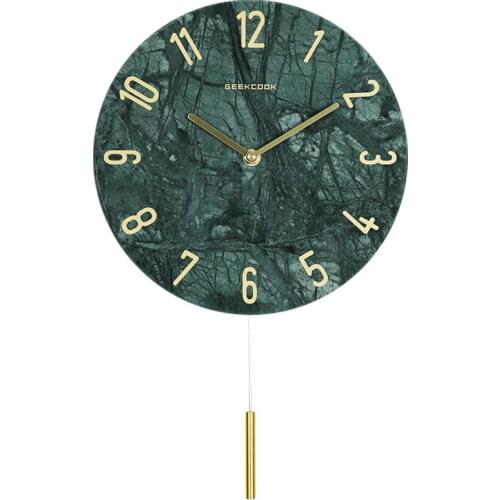Marble Swing Wall Clock Nordic Wall Clock Modern Design Home Art Decoration Creative Quartz Swinging Clocks for Living Room