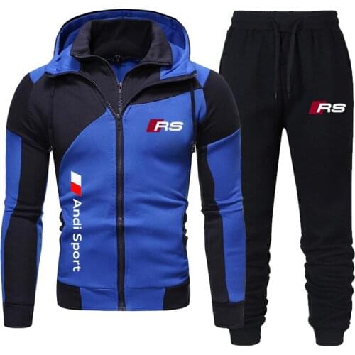 2021 New Mens Sports Suit Autumn And Winter Mens Casual Suit Sports Hoodie + Trousers 2-piece Suit Jogging Fitness Suit