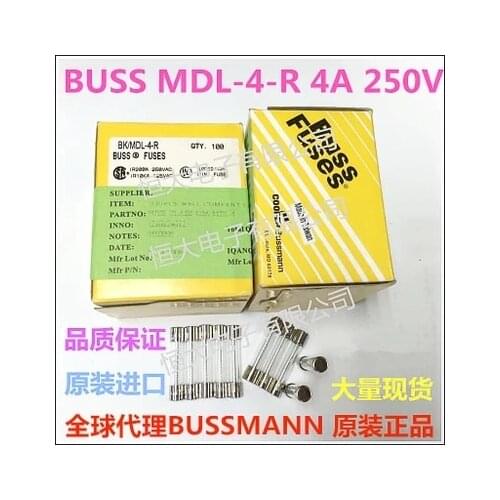 BUSS 2.5A 250V BK/MDL-2-1/2-R, the original environmental friendly delay melting glass fuse