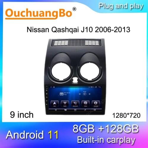 Ouchuangbo Android 10 car audio radio for Qashqai J10 2006-2013 support 9 inch IPS screen 1280*720 gps 4G SIM