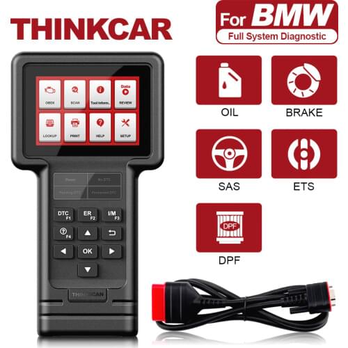 THINKCAR ThinkScan S02 Full System OBD 2 Diagnostic Tool for BMW OBDII Code Reader Support Oil/Brake/SAS/ETS/DPF Reset Services
