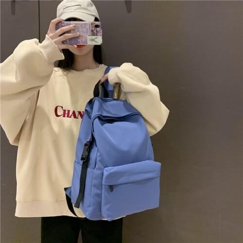 New Casual Backpack New Trend Women Backpack Fashion Waterproof Teenage Girls School Bags Solid Color School Backpack Mochilas