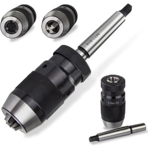 Precision Morse Cone MT2-B16 Keyless Lathe Drill Bit Set Shank Drill Chuck 1-16mm Heavy Taper Arbor CNC Milling for Rotary Tool