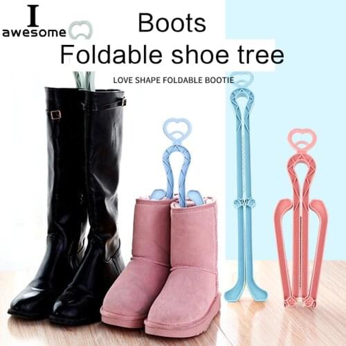 High quality Plastic PP Boot Trees Elastic Shoe Stretcher Tablet For Women Men Prevent Folding Boots High boots Clip Love shape