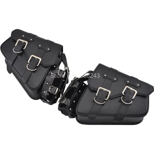 Motorcycle Saddlebag w/ Drink Holder UV Protected Heat Guard Fit for Harley Sportster Choppers Custom Honda Suzuki Kawasaki