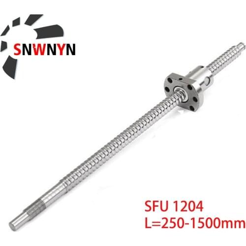 SFU1204 Ball Screw 250mm 300 350 400 450 500 550 600 650 800 1000 1500mm BallScrew With 1204 Flange Single Ball Nut End Machined