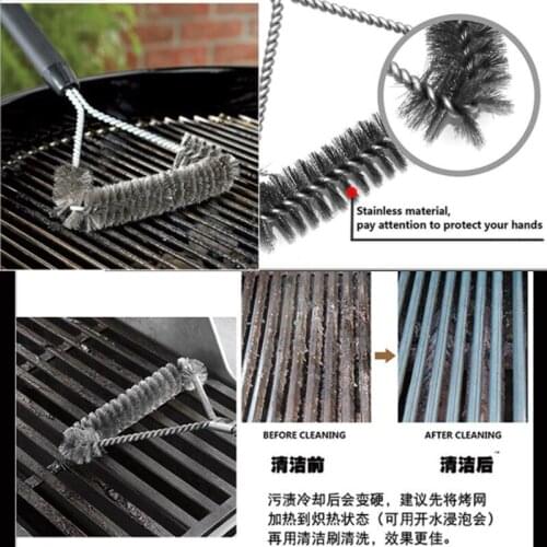 Barbecue Grill BBQ Brush Clean Tool Grill Accessories Stainless Steel Bristles Non-stick Cleaning Brushes Barbecue Accessories