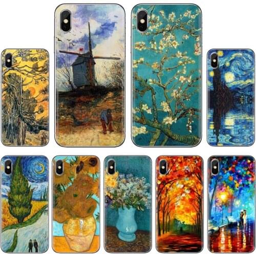 Starry night Space Van Gogh Cartoon Silicone Phone Case For LG G2 G3 G4 Mini G5 G6 G7 Q6 Q7 Q8 Q9 V10 V20 V30 X Power 2 3 Spirit